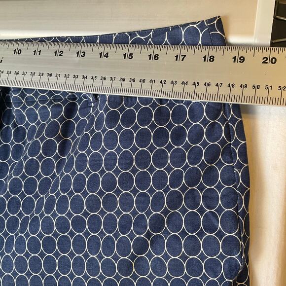 Talbots Women Capri Pants size 16 Blue Mid Rise Stretch Slim Fit Polka Dots - Picture 2 of 11